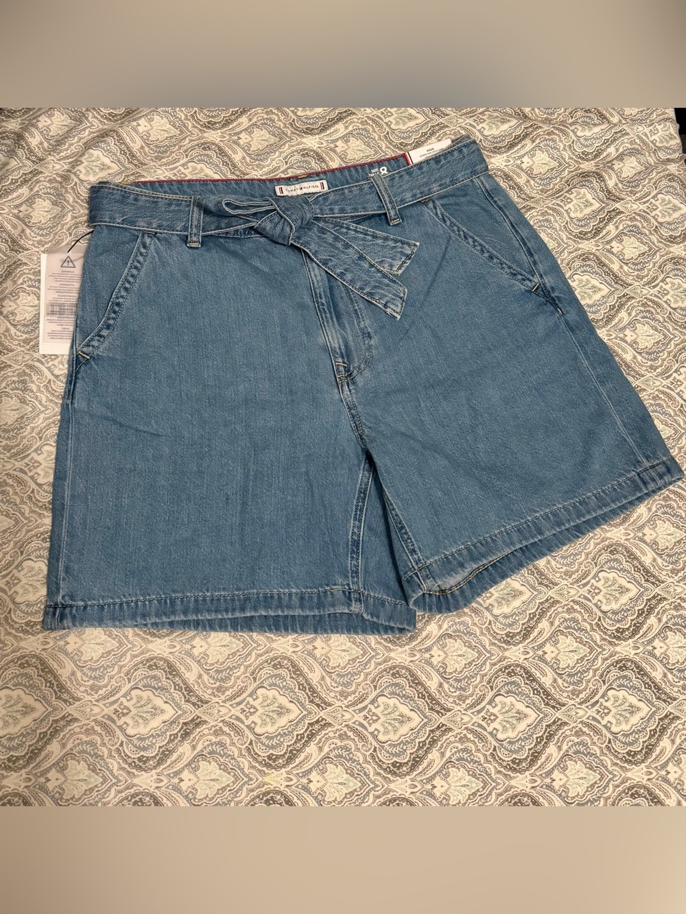 Tommy Hilfiger Denim Tie-Belt Shorts - Blue